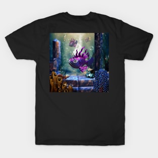 Cute fantasy fish in the deep ocean T-Shirt